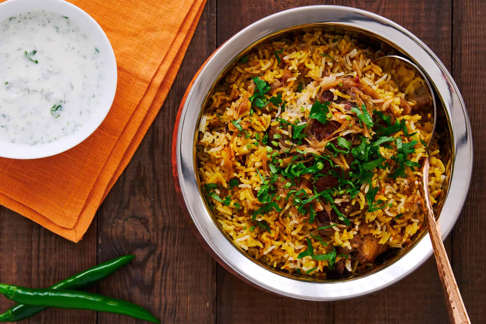Tender chicken and aromatic rice come together in a heavenly blend of spices and herbs in this chicken biryani.