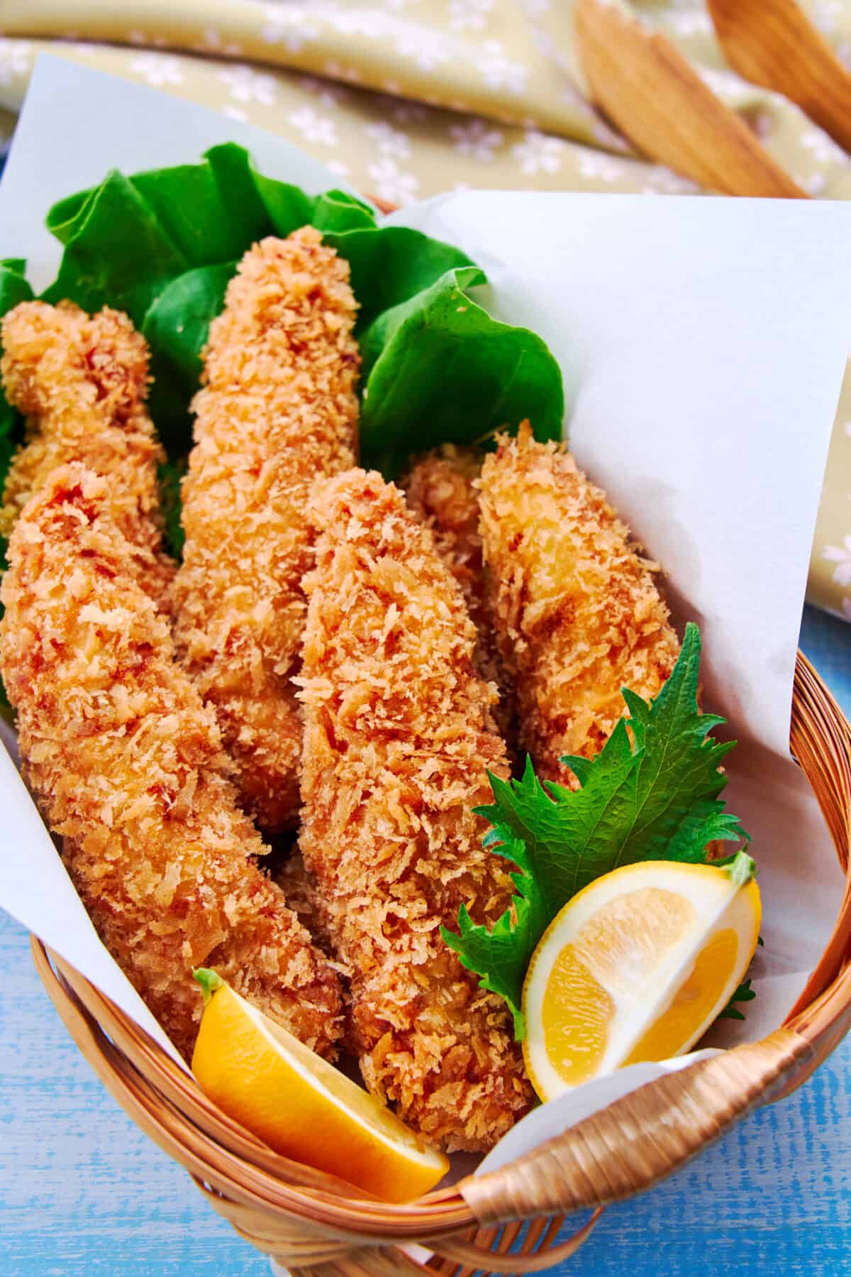 These juicy marinated chicken tenders coated in crispy panko are a Japanese favorite.